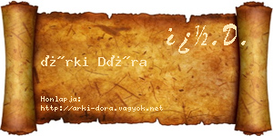 Árki Dóra névjegykártya